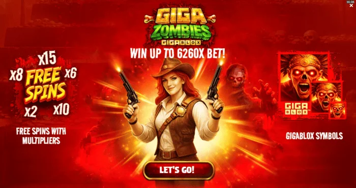 Giga Zombies - menyu kuu na uteuzi wa dau